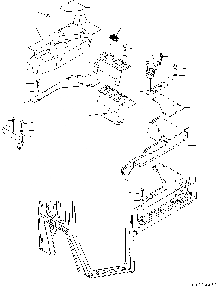Схема запчастей Komatsu D475A-5 - КАБИНА (ЧАСТИ ОБШИВКИ) (/)(№7-) КАБИНА ОПЕРАТОРА И СИСТЕМА УПРАВЛЕНИЯ