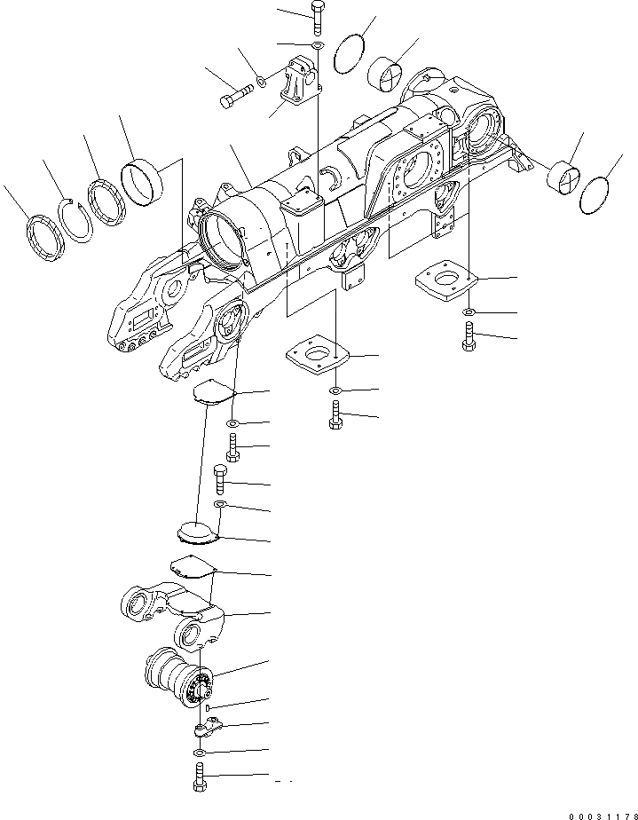 Схема запчастей Komatsu D475A-5 - ГУСЕНИЧНАЯ РАМА (ЛЕВ.) (УГОЛЬН. DOZER) ХОДОВАЯ