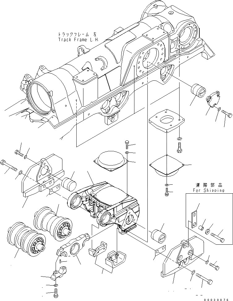Схема запчастей Komatsu D475A-5 - ТЕЛЕЖКА (ЛЕВ.) (4) (ДЛЯ ПОЛН. ЗАЩИТА КАТКОВ) ХОДОВАЯ