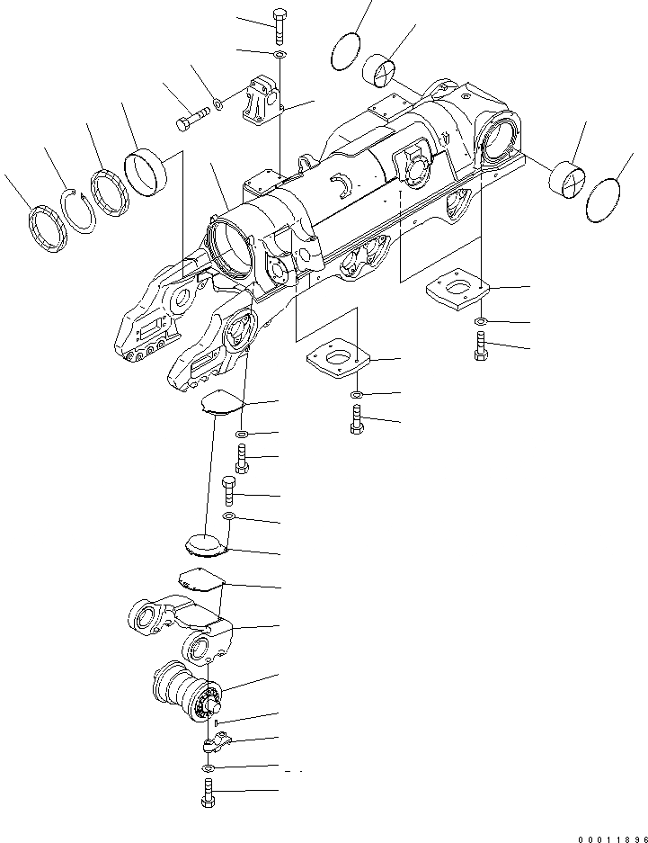 Схема запчастей Komatsu D475A-5 - ГУСЕНИЧНАЯ РАМА (ПРАВ.) (МОРОЗОУСТОЙЧИВ. СПЕЦ-Я) ХОДОВАЯ