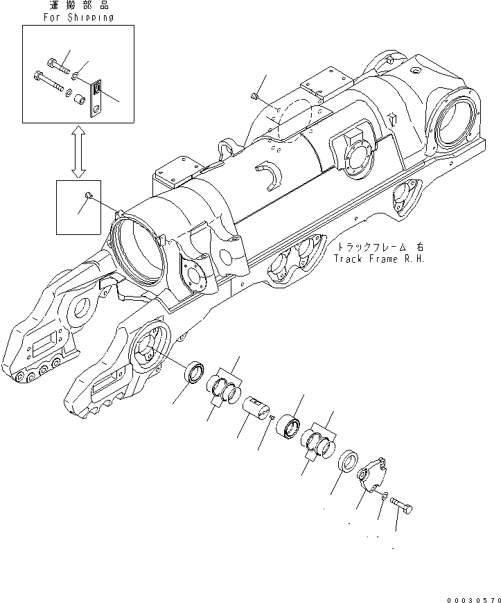 Схема запчастей Komatsu D475A-5 - CARTRIDGE ПАЛЕЦ (ПРАВ.) ХОДОВАЯ