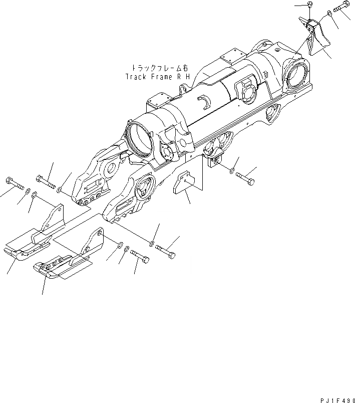 Схема запчастей Komatsu D475A-5 - ЗАЩИТА ГУСЕН. РАМЫ (ПРАВ.) (ДЛЯ ПОЛН. ЗАЩИТА КАТКОВ) ХОДОВАЯ