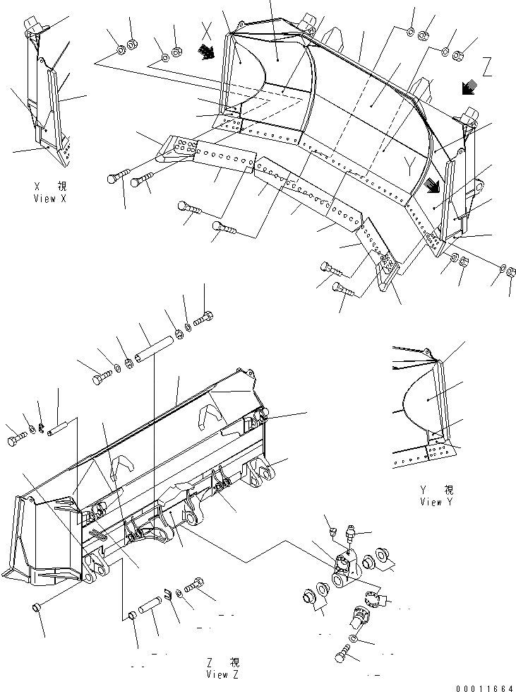 Схема запчастей Komatsu D475A-5 - ПОЛН. СФЕРИЧ. ОТВАЛ (УСИЛ.) (/) (THICK РЕЖУЩ. КРОМКА)(№-9) РАБОЧЕЕ ОБОРУДОВАНИЕ