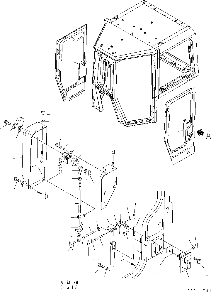 Схема запчастей Komatsu D475A-5 - КАБИНА (ДВЕРЬ И ЗАМОК) (/) КАБИНА ОПЕРАТОРА И СИСТЕМА УПРАВЛЕНИЯ