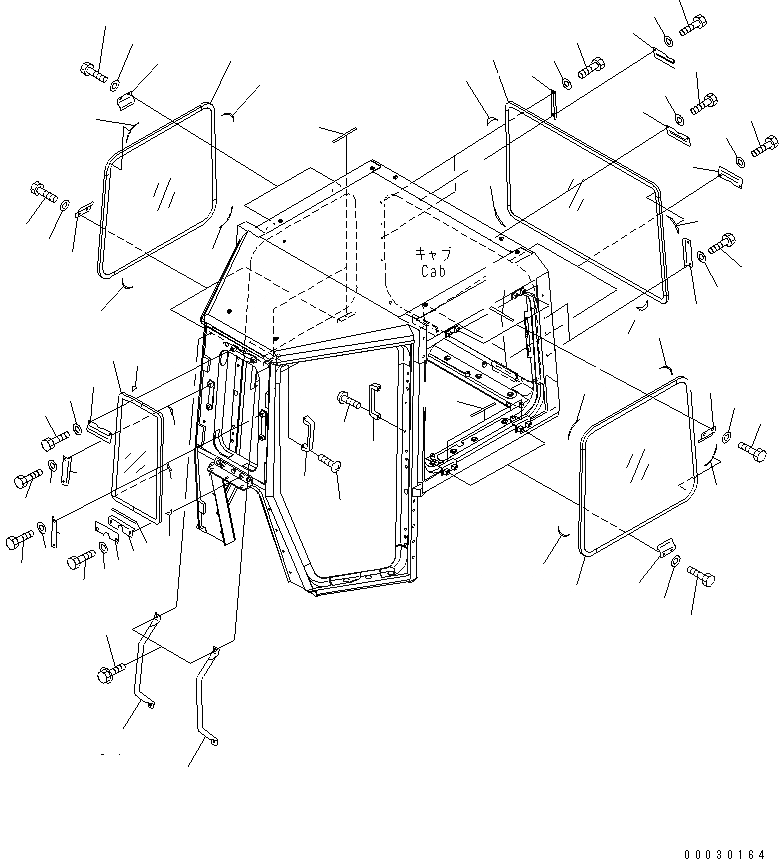 Схема запчастей Komatsu D475A-5 - КАБИНА (СДВИЖН. ОКНА) (ВЫС. STRENGHT PSI СТЕКЛА) КАБИНА ОПЕРАТОРА И СИСТЕМА УПРАВЛЕНИЯ