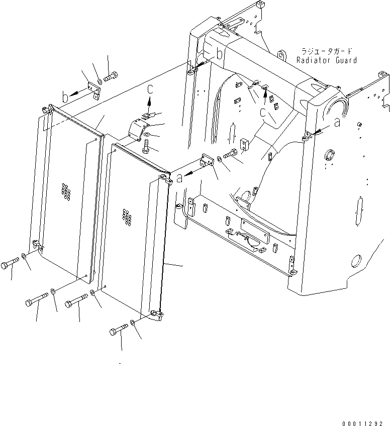 Схема запчастей Komatsu D475A-5 - ЗАСЛОНКА РАДИАТОРА (ПЕРФОРИРОВАНН.) ЧАСТИ КОРПУСА