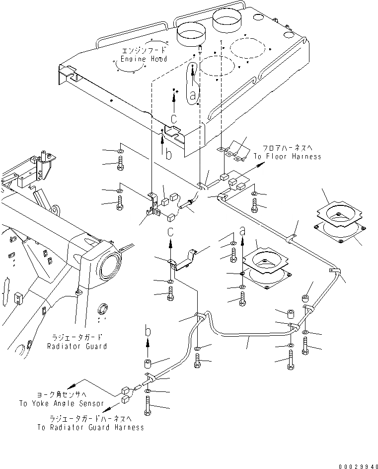 Схема запчастей Komatsu D475A-5 - КАПОТ (OPEN) (/) ЧАСТИ КОРПУСА