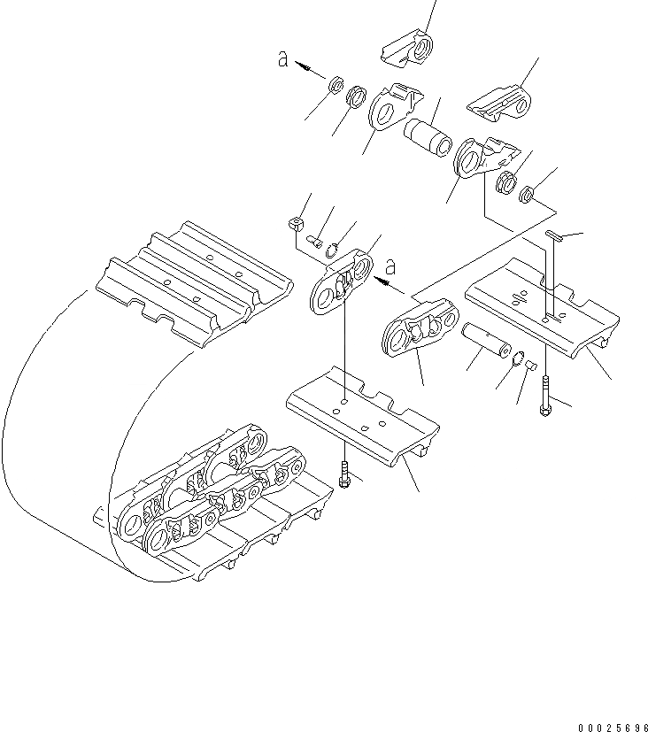 Схема запчастей Komatsu D475A-5 - ГУСЕНИЦЫ (СМАЗЫВ. ТИПА) (7MM ШИР.) (ОДИНОЧН.) (С WКРОМКА RING) (ДЛЯ 8 ОПОРНЫЙ КАТОК) (8 SET)(№88-) ХОДОВАЯ