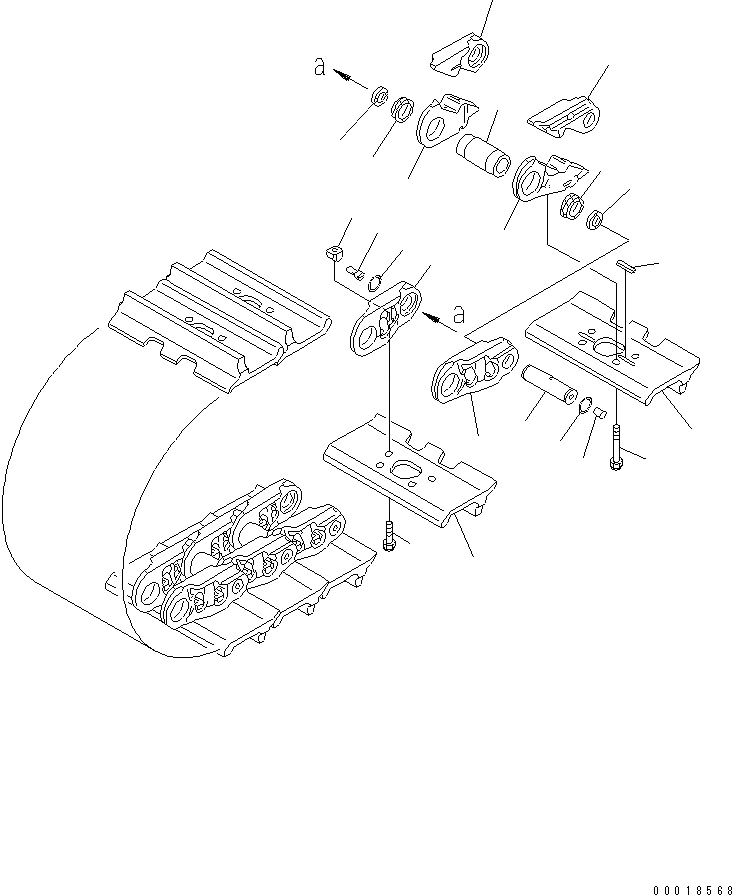 Схема запчастей Komatsu D475A-5 - ГУСЕНИЦЫ (СМАЗЫВ. ТИПА) (7MM ШИР.) (ОДИНОЧН.) (С WКРОМКА RING) (С ОТВЕРСТИЯМИ) (УСИЛ.)(8SET) ХОДОВАЯ