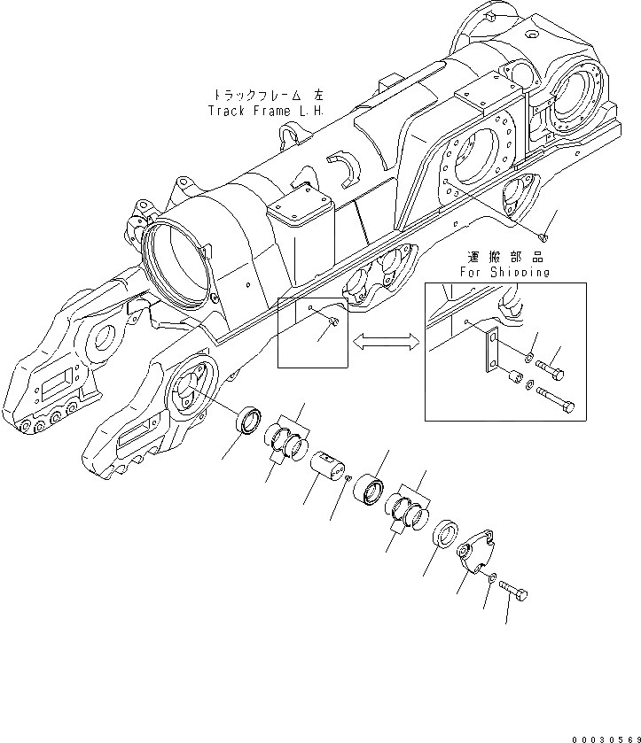 Схема запчастей Komatsu D475A-5 - CARTRIDGE ПАЛЕЦ (ЛЕВ.) ХОДОВАЯ