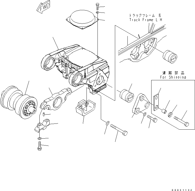 Схема запчастей Komatsu D475A-5 - ТЕЛЕЖКА (ЛЕВ.) (3) (TAR ПЕСЧАН. СПЕЦ-Я.) ХОДОВАЯ