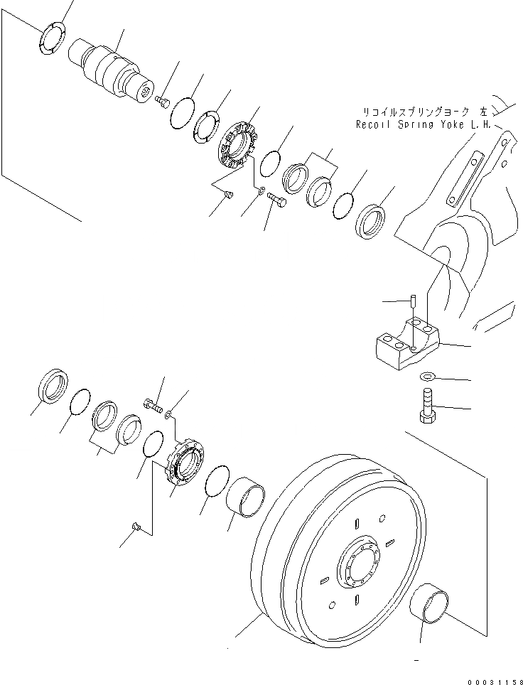 Схема запчастей Komatsu D475A-5 - ПЕРЕДН. ЛЕНИВЕЦ (ЛЕВ.) (TAR ПЕСЧАН. СПЕЦ-Я.) ХОДОВАЯ