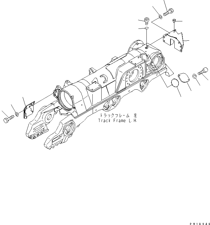 Схема запчастей Komatsu D475A-5 - ГУСЕНИЧНАЯ РАМА (COVER) (ЛЕВ.) (ДЛЯ DULAL НАКЛОН. PICH DOZER)(№8-) ХОДОВАЯ