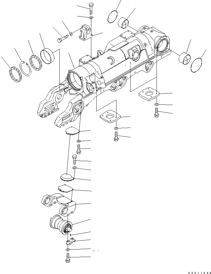 Схема запчастей Komatsu D475A-5 - ГУСЕНИЧНАЯ РАМА (ПРАВ.) (ДЛЯ КИТАЙ) ХОДОВАЯ