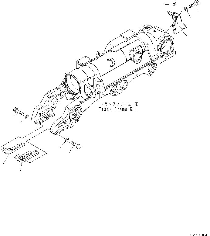 Схема запчастей Komatsu D475A-5 - ЗАЩИТА ГУСЕН. РАМЫ (ПРАВ.) ХОДОВАЯ
