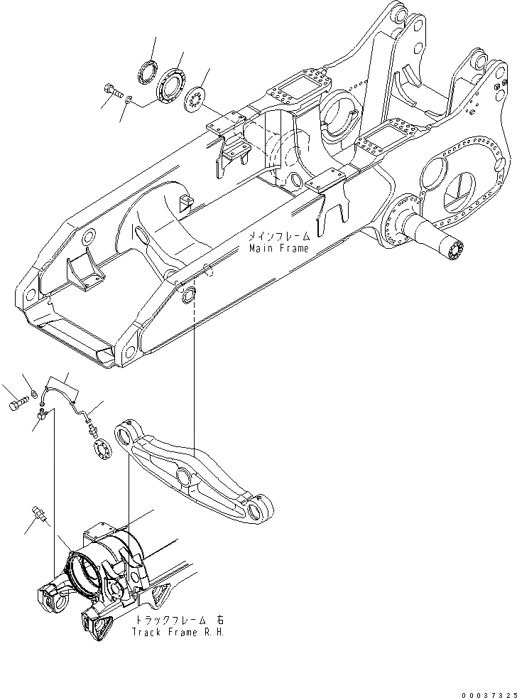 Схема запчастей Komatsu D475A-5 - БАЛКА БАЛАНСИРА LUBLICATION (ПРАВ.) (ДЛЯ 8 ОПОРНЫЙ КАТОК)(№88-) ХОДОВАЯ