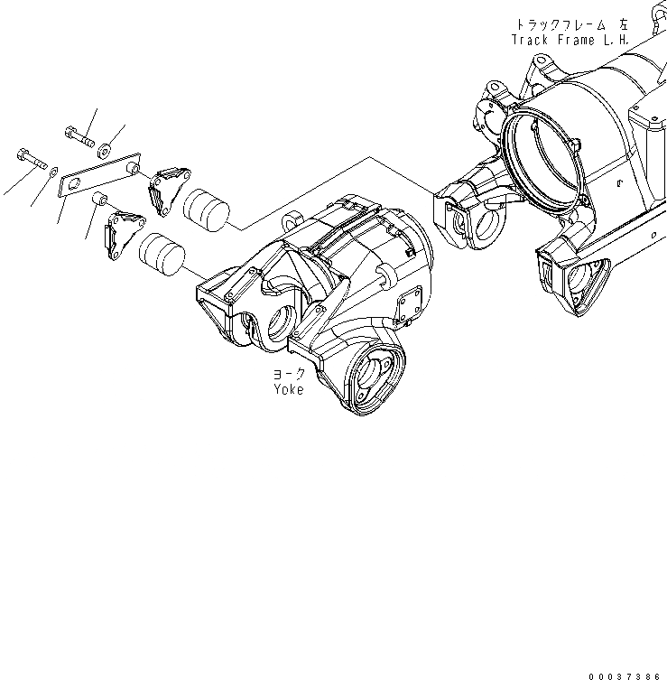 Схема запчастей Komatsu D475A-5 - ЛЕНИВЕЦ FIX КОРПУС (ДЛЯ 8 ОПОРНЫЙ КАТОК)(№88-) ХОДОВАЯ