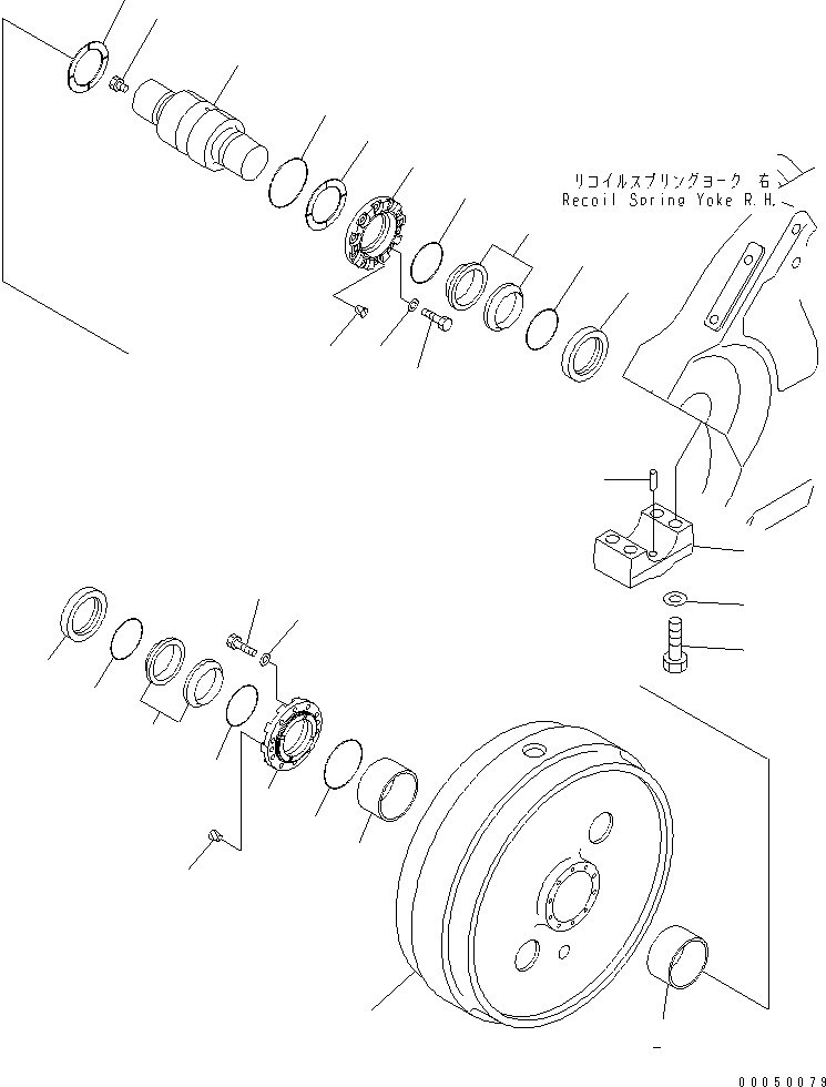 Схема запчастей Komatsu D475A-5 - ГУСЕНИЧНАЯ РАМА (ПЕРЕДН. ЛЕНИВЕЦ) (ПРАВ.) (ДЛЯ МАСЛ. ПЕСЧАН. СПЕЦ-Я.)(№9-) ХОДОВАЯ