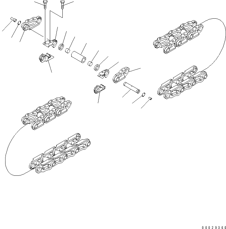 Схема запчастей Komatsu D475A-5 - ГУСЕН. ЦЕПЬ (СМАЗЫВ. ТИПА) (С WКРОМКА RING) (2 СЦЕПНЫХ ЗВЕНА) (8 SET) ОСНОВН. КОМПОНЕНТЫ И РЕМКОМПЛЕКТЫ