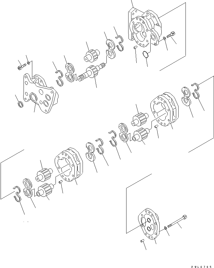 Схема запчастей Komatsu D475A-5 - ГИДР. НАСОС. (СИЛОВАЯ ЛИНИЯ) ОСНОВН. КОМПОНЕНТЫ И РЕМКОМПЛЕКТЫ