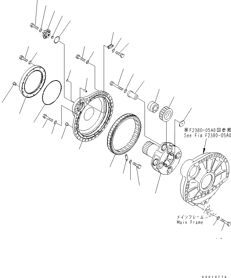 Схема запчастей Komatsu D475A-5 - КОНЕЧНАЯ ПЕРЕДАЧА¤ ПРАВ. (/) СИЛОВАЯ ПЕРЕДАЧА И КОНЕЧНАЯ ПЕРЕДАЧА