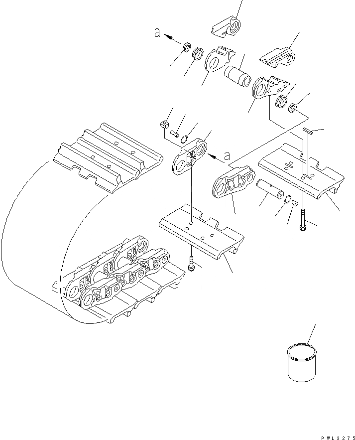 Схема запчастей Komatsu D475A-5 - ГУСЕНИЦЫ (СМАЗЫВ. ТИПА) (С WКРОМКА RINK) (8 MM)          (4 СЦЕПНЫХ ЗВЕНА) ХОДОВАЯ