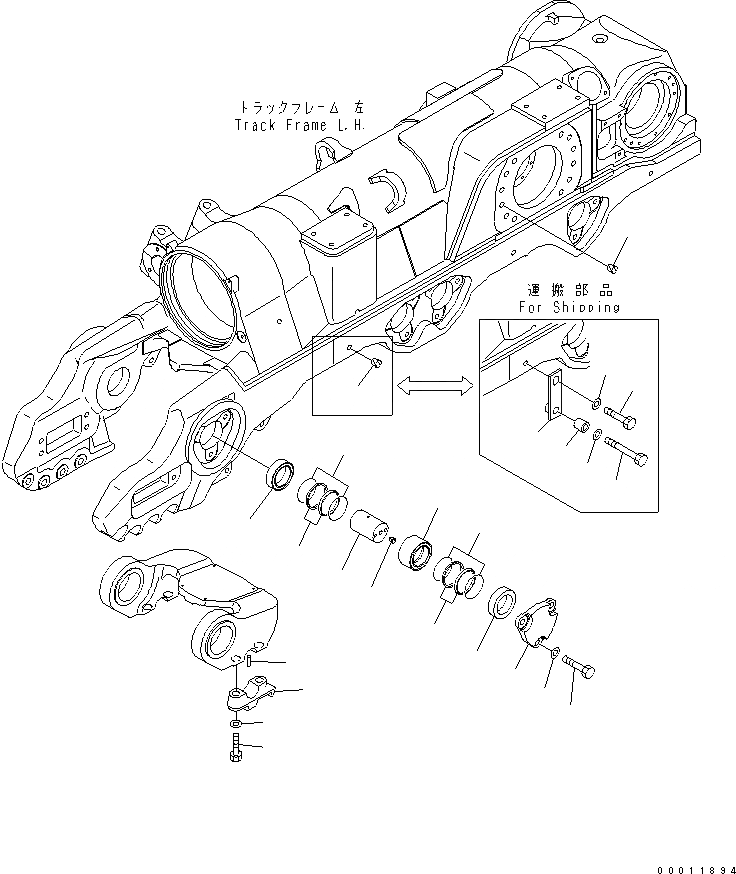 Схема запчастей Komatsu D475A-5 - CARTRIDGE ПАЛЕЦ ХОДОВАЯ