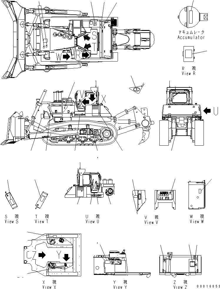 Схема запчастей Komatsu D475A-5 - МАРКИРОВКА (ЯПОН.) МАРКИРОВКА