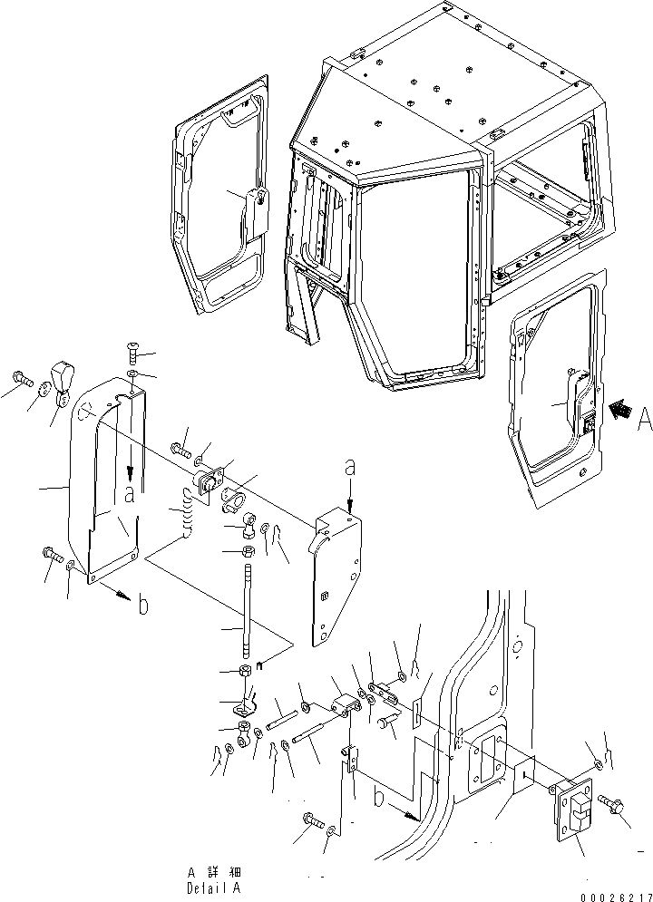 Схема запчастей Komatsu D475A-5A - КАБИНА (ДВЕРЬ И ЗАМОК) (/) (ДЛЯ ДВОЙН. ДВОРНИКИ) КАБИНА ОПЕРАТОРА И СИСТЕМА УПРАВЛЕНИЯ