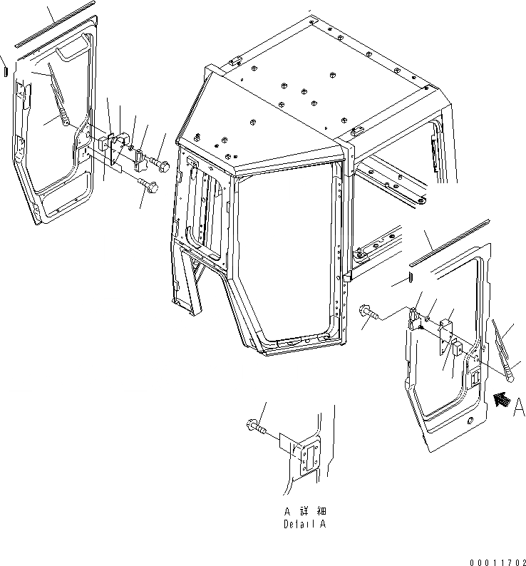 Схема запчастей Komatsu D475A-5A - КАБИНА (ДВОРНИКИ ДВЕРИ) КАБИНА ОПЕРАТОРА И СИСТЕМА УПРАВЛЕНИЯ
