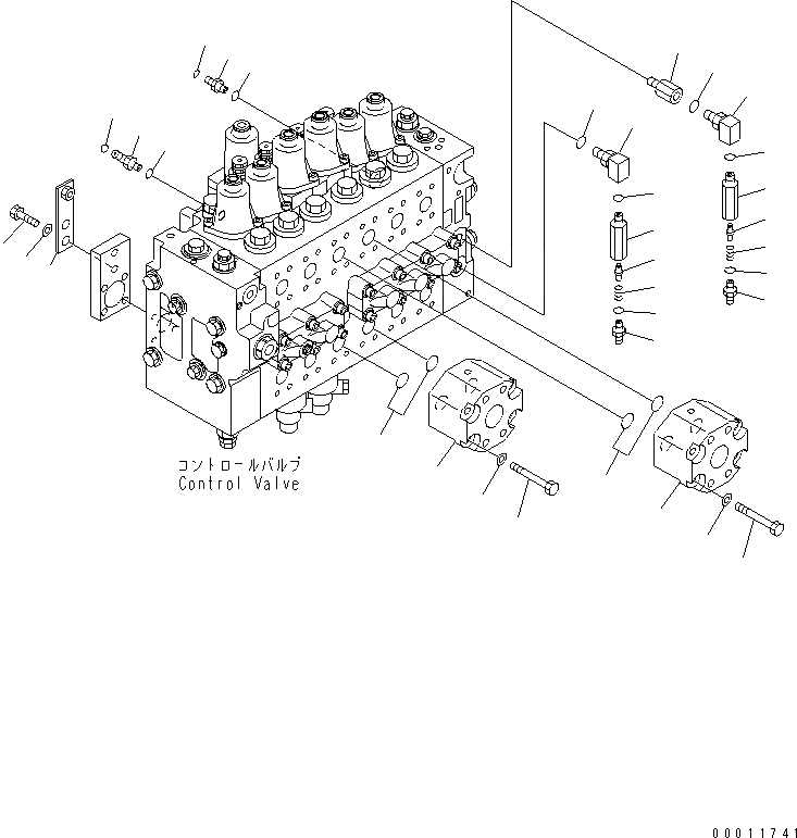Схема запчастей Komatsu D475A-5A - УПРАВЛЯЮЩ. КЛАПАН (ДЛЯ НАСОС PRESSURE ТРУБЫ) ЧАСТИ КОРПУСА