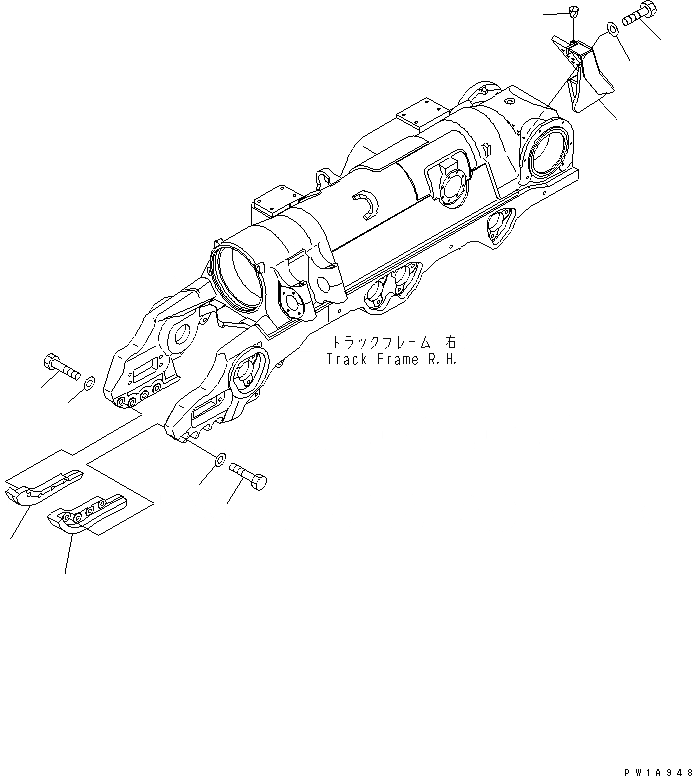 Схема запчастей Komatsu D475A-5A - ЗАЩИТА ГУСЕН. РАМЫ (ПРАВ.) ХОДОВАЯ