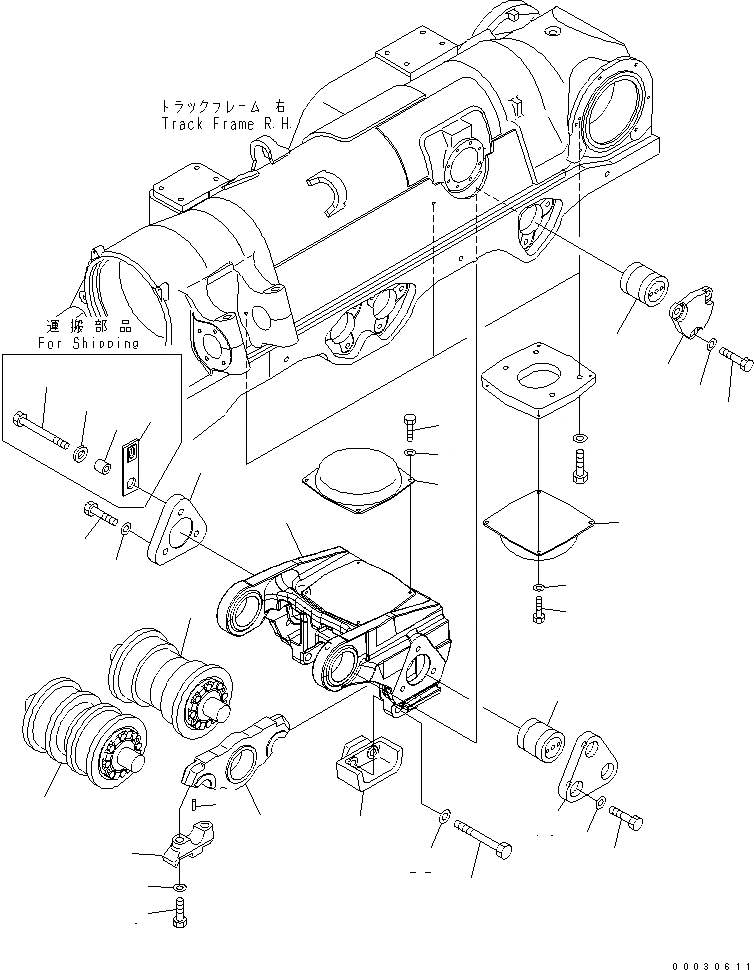 Схема запчастей Komatsu D475A-5A - ТЕЛЕЖКА (ПРАВ.) (4) ХОДОВАЯ