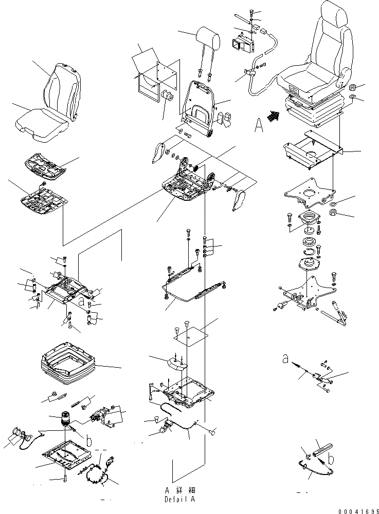 Схема запчастей Komatsu D475A-5E0 - СИДЕНЬЕ ОПЕРАТОРА КАБИНА ОПЕРАТОРА И СИСТЕМА УПРАВЛЕНИЯ