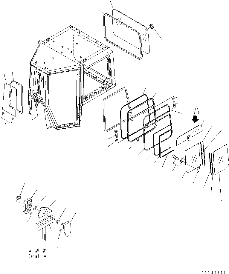 Схема запчастей Komatsu D475A-5E0 - КАБИНА (СДВИЖН. ОКНА) (/) КАБИНА ОПЕРАТОРА И СИСТЕМА УПРАВЛЕНИЯ