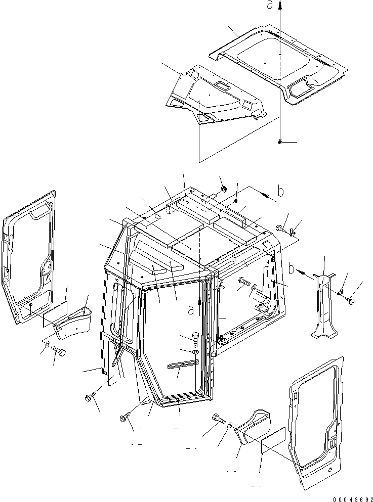 Схема запчастей Komatsu D475A-5E0 - КАБИНА (ОБЛИЦОВКА ПОТОЛКА)(№-) КАБИНА ОПЕРАТОРА И СИСТЕМА УПРАВЛЕНИЯ