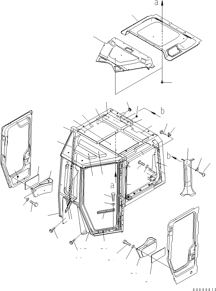 Схема запчастей Komatsu D475A-5E0 - КАБИНА (ОБЛИЦОВКА ПОТОЛКА)(№-) КАБИНА ОПЕРАТОРА И СИСТЕМА УПРАВЛЕНИЯ