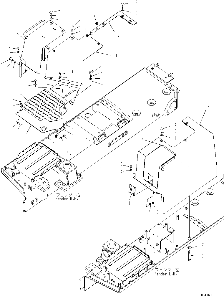 Схема запчастей Komatsu D475A-5E0 - КРЫЛО  (COVER) (/) ЧАСТИ КОРПУСА