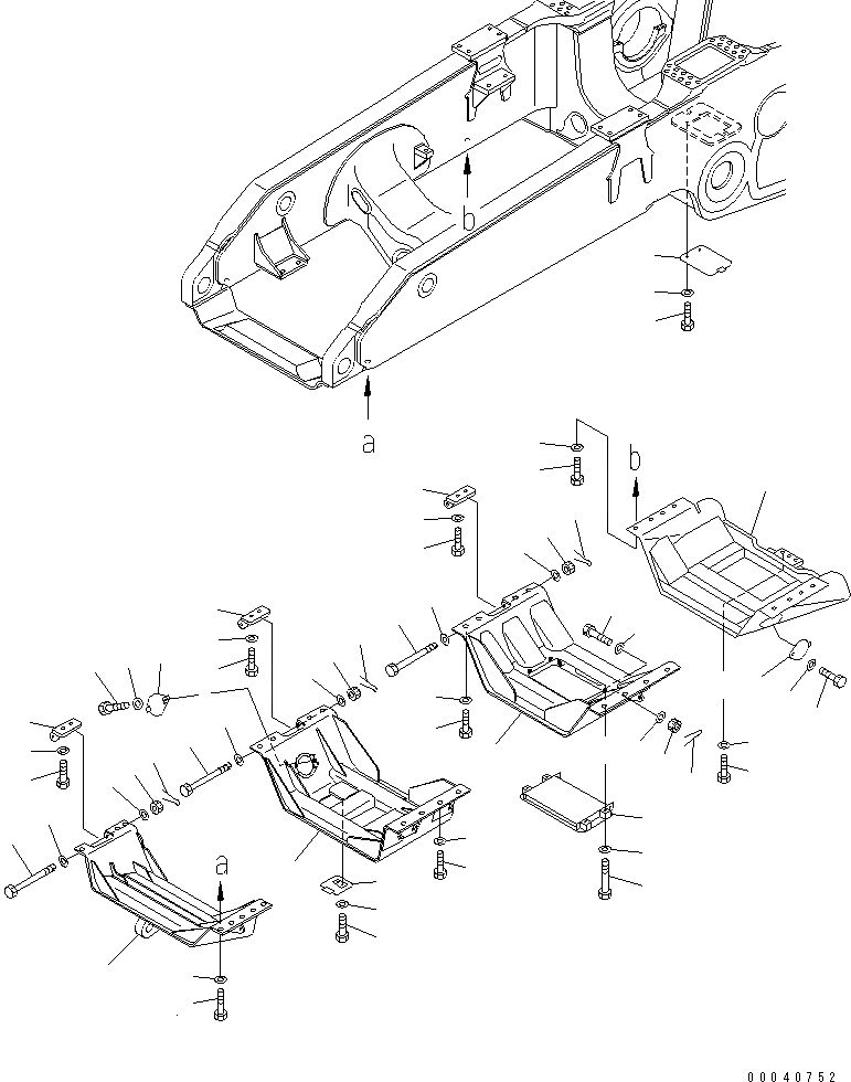 Схема запчастей Komatsu D475A-5E0 - НИЖН. ЗАЩИТА ЧАСТИ КОРПУСА