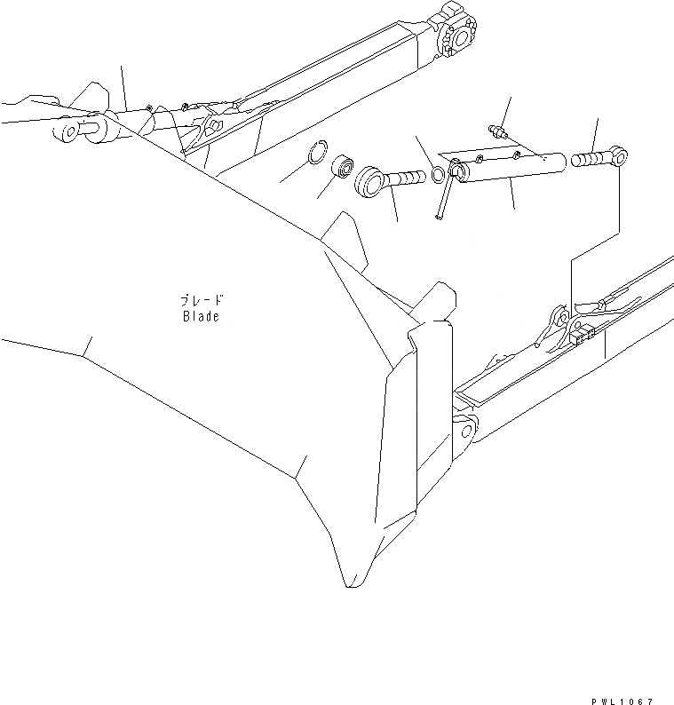 Схема запчастей Komatsu D475A-5E0 - ЦИЛИНДР ПЕРЕКОСА ОТВАЛА И БАЛКА РАБОЧЕЕ ОБОРУДОВАНИЕ