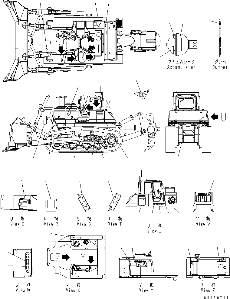 Схема запчастей Komatsu D475A-5E0 - МАРКИРОВКА (ДЛЯ СТРАН ЕС) МАРКИРОВКА