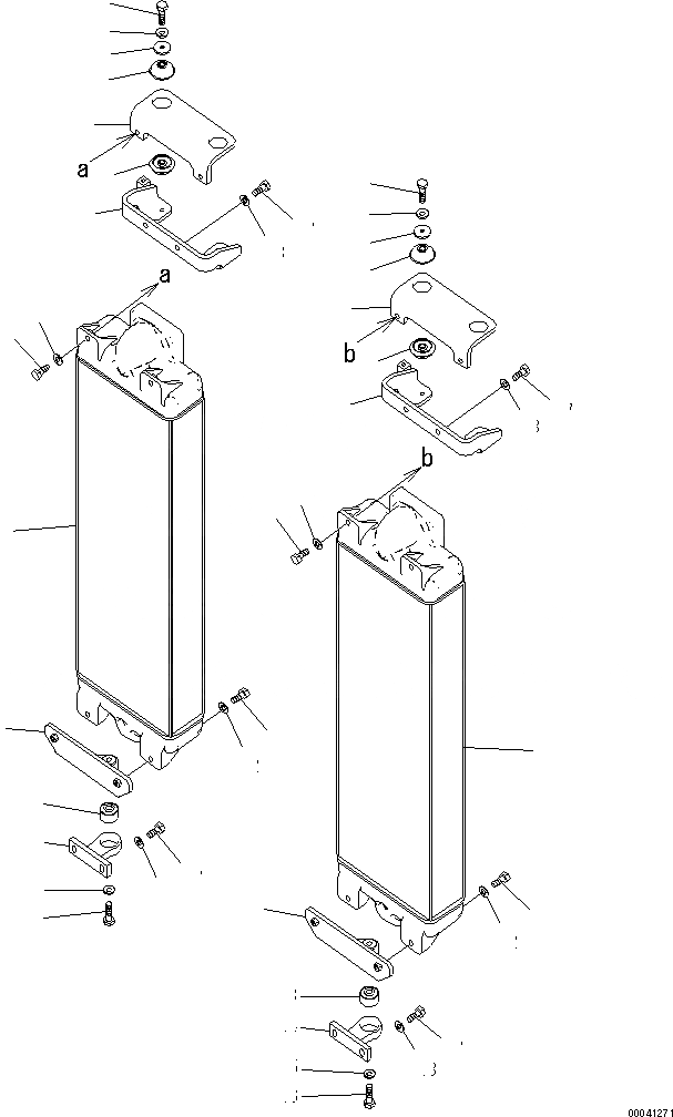 Схема запчастей Komatsu D475A-5E0 - ЗАЩИТА РАДИАТОРА (ПОСЛЕОХЛАДИТЕЛЬ) ЧАСТИ КОРПУСА
