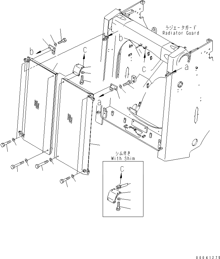 Схема запчастей Komatsu D475A-5E0 - ЗАЩИТА РАДИАТОРА (ЗАСЛОНКА РАДИАТОРА) (ПЕРФОРИРОВАНН.) ЧАСТИ КОРПУСА