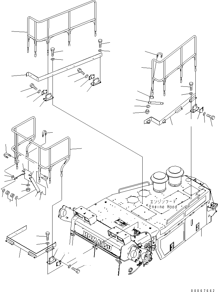 Схема запчастей Komatsu D475A-5E0 - HANDRAIL ЧАСТИ КОРПУСА