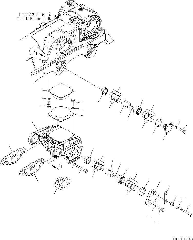 Схема запчастей Komatsu D475A-5E0 - ГУСЕНИЧНАЯ РАМА (ТЕЛЕЖКА) (ЛЕВ.) ХОДОВАЯ