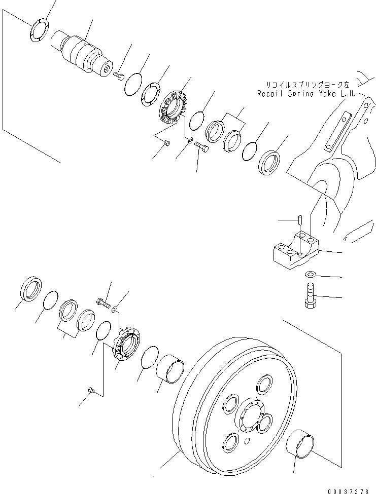 Схема запчастей Komatsu D475A-5E0 - ГУСЕНИЧНАЯ РАМА (ПЕРЕДН. ЛЕНИВЕЦ) (ЛЕВ.) ХОДОВАЯ