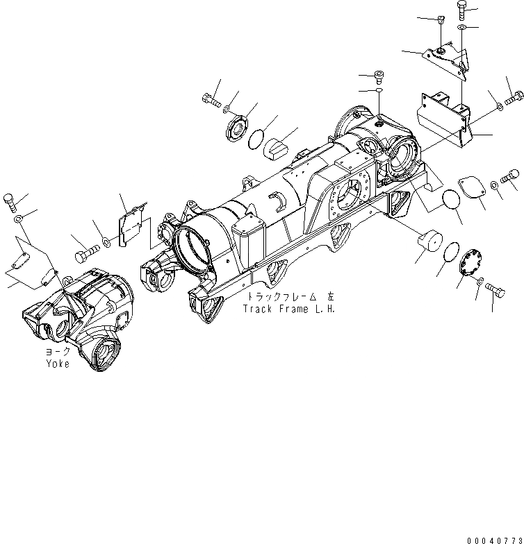 Схема запчастей Komatsu D475A-5E0 - ГУСЕНИЧНАЯ РАМА (КРЫШКИ) (ЛЕВ.) ХОДОВАЯ