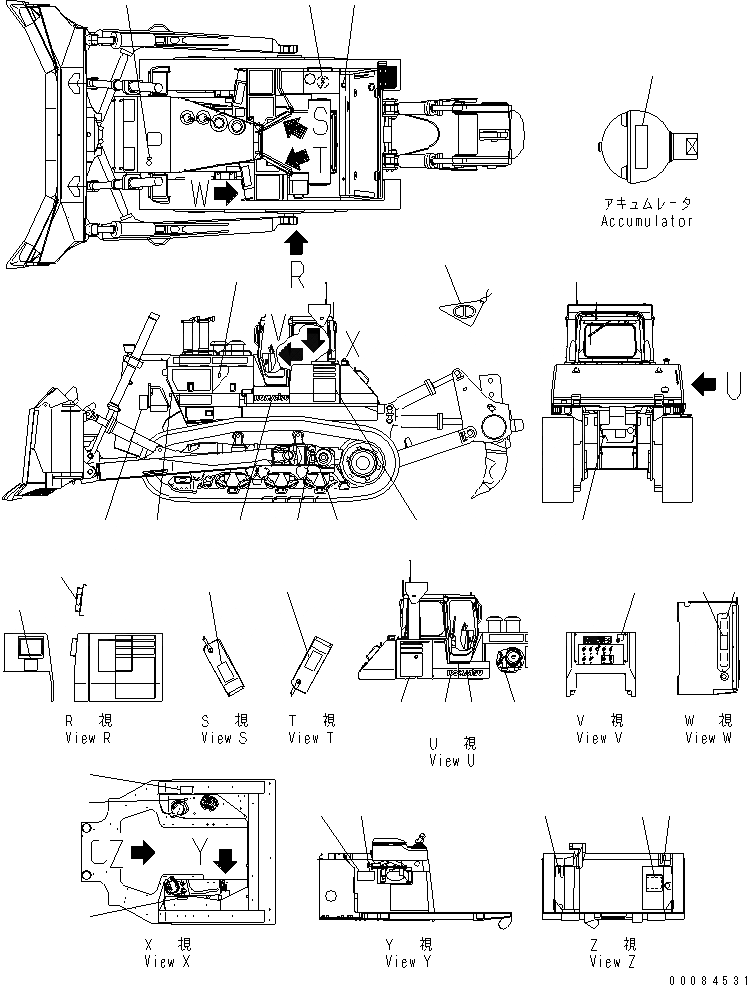 Схема запчастей Komatsu D475A-5E0 - МАРКИРОВКА (АНГЛ.) (MINING A СПЕЦ-Я.) МАРКИРОВКА