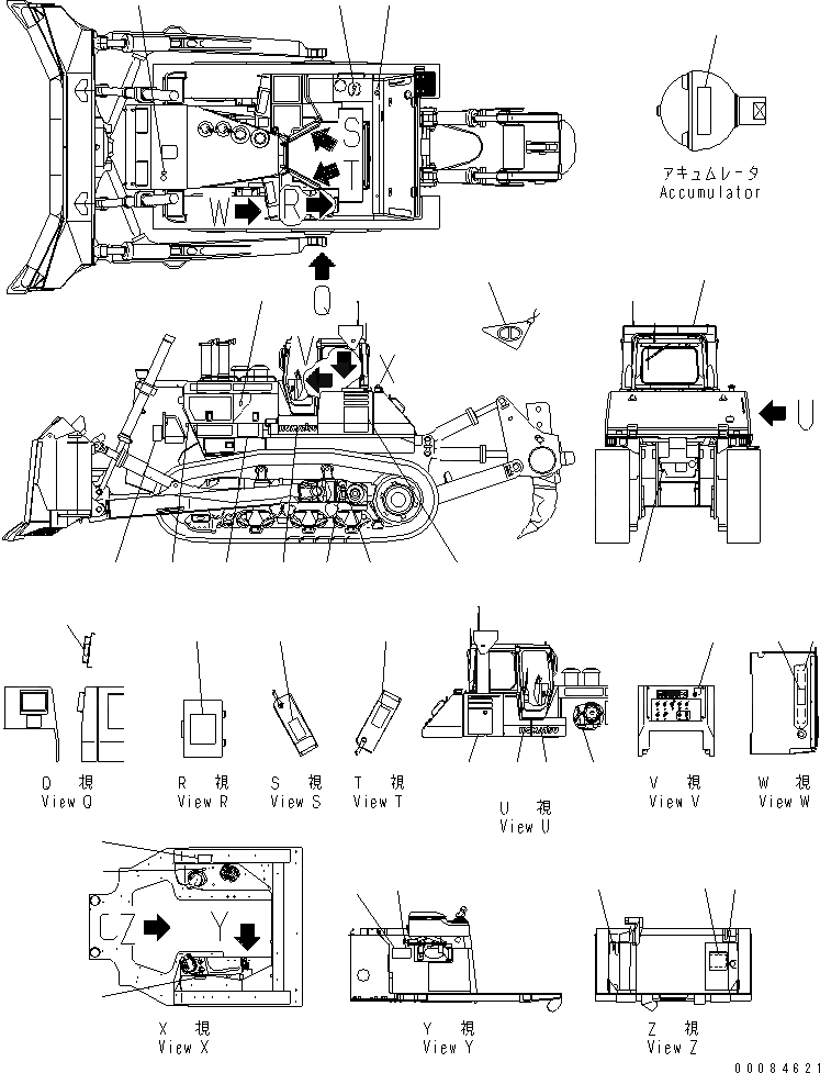 Схема запчастей Komatsu D475A-5E0 - МАРКИРОВКА (SUPER DOZER) (MINING A СПЕЦ-Я.) МАРКИРОВКА