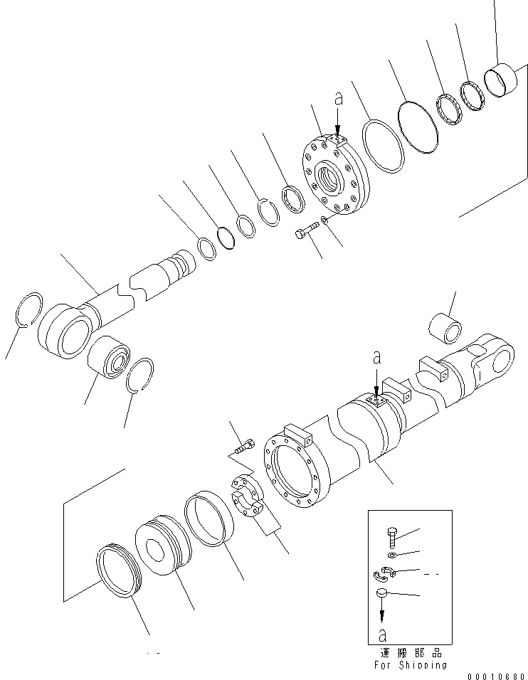 Схема запчастей Komatsu D475A-5E0 - ЦИЛИНДР ПЕРЕКОСА ОТВАЛА ОСНОВН. КОМПОНЕНТЫ И РЕМКОМПЛЕКТЫ